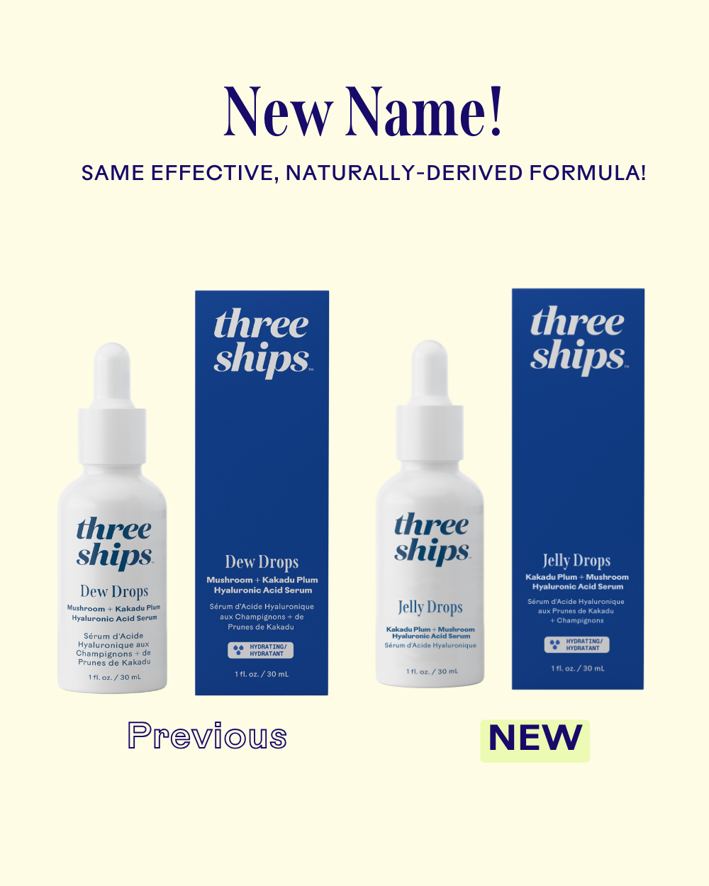 Three Ships (No Duties | Ships from US/CA | USMCA Compliant) - Wholesale Facial Serum/Concentrate - Jelly Drops Kakadu Plum + Mushroom Hyaluronic Acid Serum5