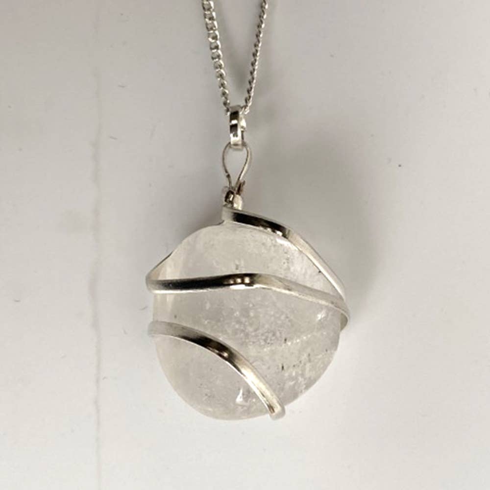 VIE - Wholesale Pendant/Charm Necklace - Tumbled Stone Wire Wrap Pendant, 2-3cm5