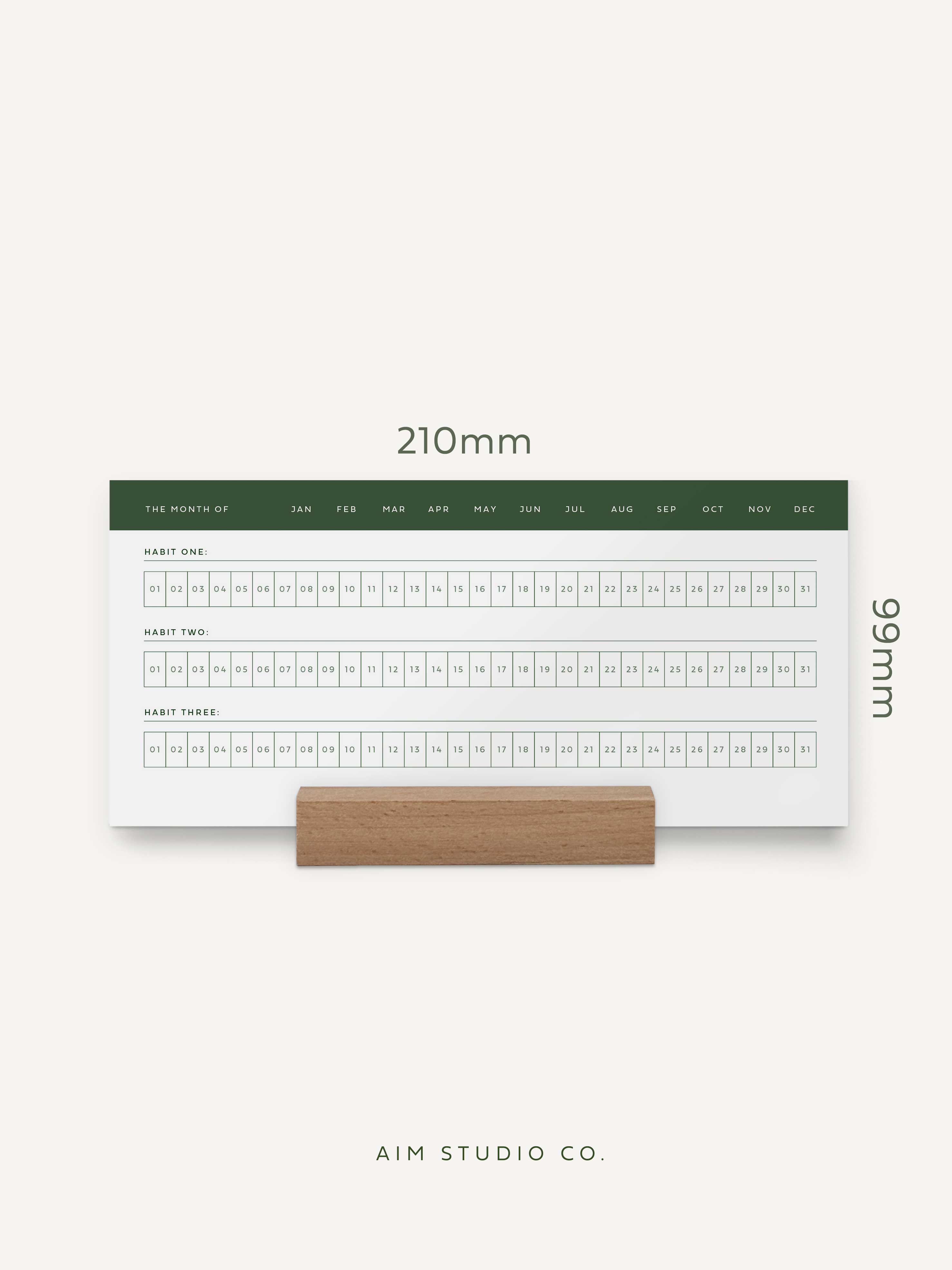 AIM Studio Co – wholesale Stationery/notecard set – Daily Habit Tracker Cards with Wooden Block | 365 Days6