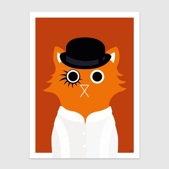 Clockwork Cat Wall Art Print, Movie Art Print for wholesale by Baldy And The Fidget