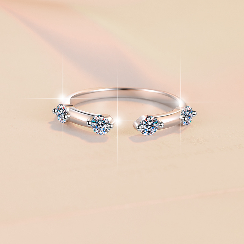 Perimade & Co. LLC - Wholesale Multi-Stone Ring - Four-Stone Moissanite Wedding Ring in 925 Sterling Silver0