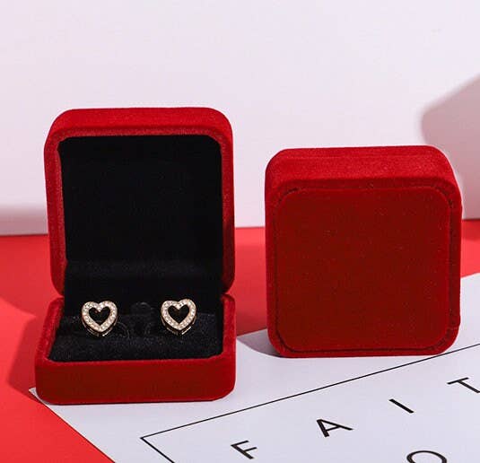 Zakka – wholesale Jewellery box/organiser – Velvet Jewelry Box Ring Pendant Necklace Earrings Burgundy9