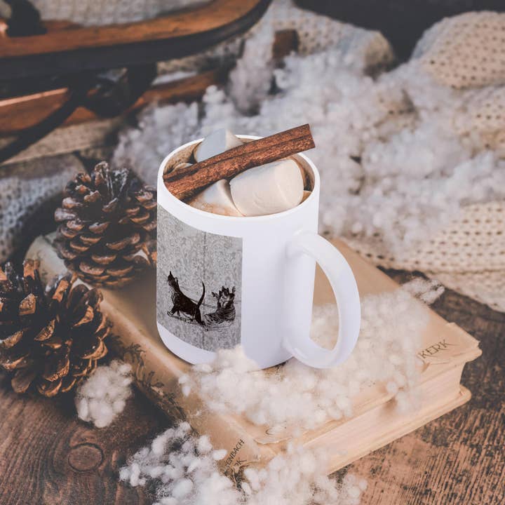 3dRose - Wholesale Coffee Mug - 3dRose, Vintage Cat Sled with one in Shoe - Cute Animals, Mug11