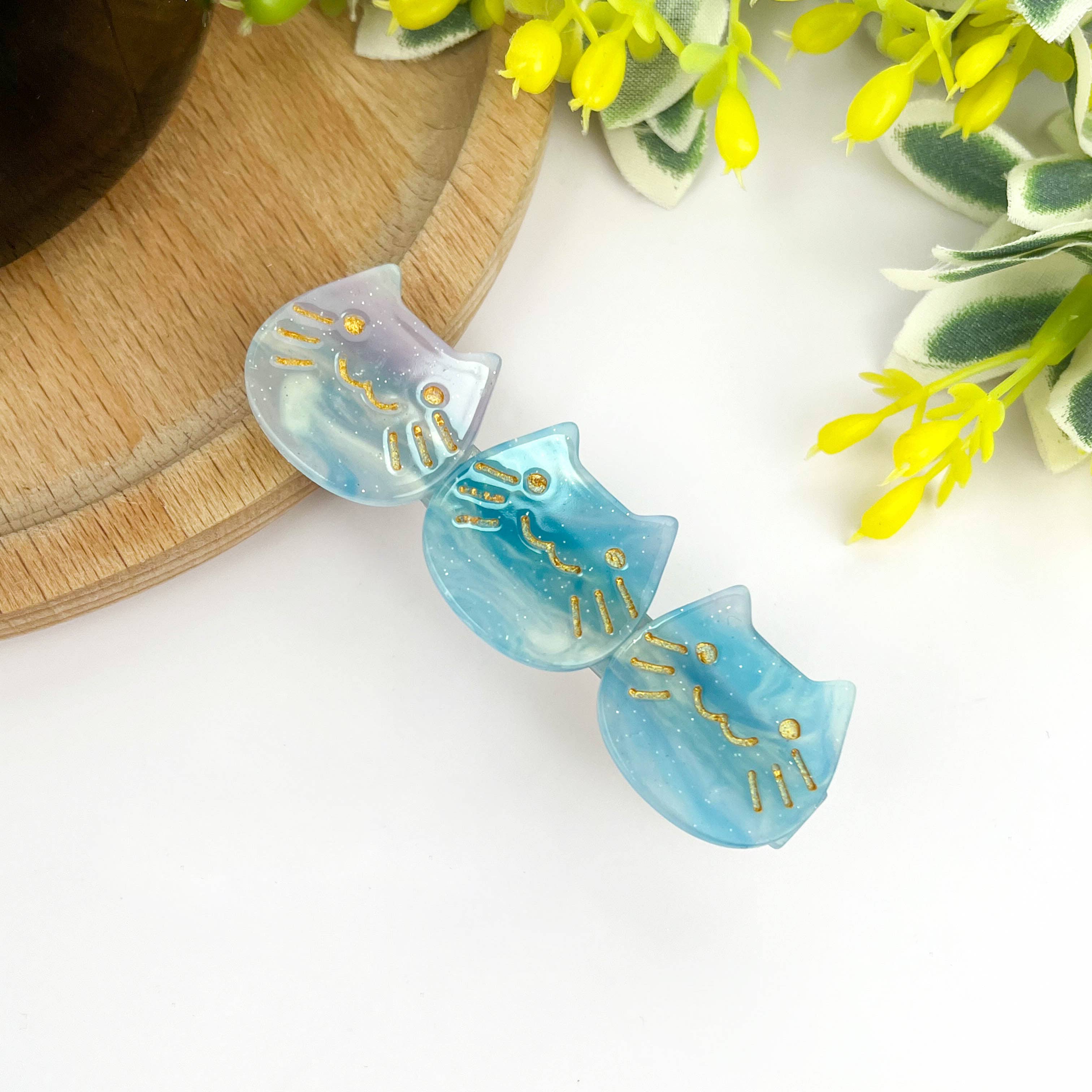 TheDivaSoap - Wholesale Hair Clip - Women's - Acetate Three Kittens Duckbill Clip, Cute Cat Hair Clip6