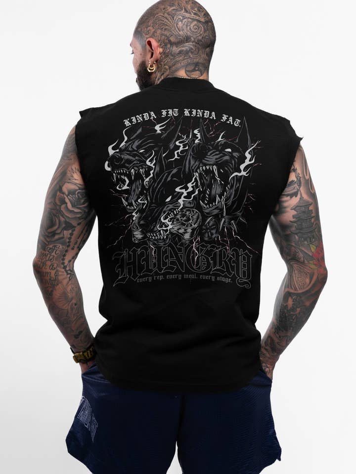 Camiseta sin mangas cortada de gran tamaño Cerbing Gainz para venta al por mayor de Kinda Fit Kinda Fat