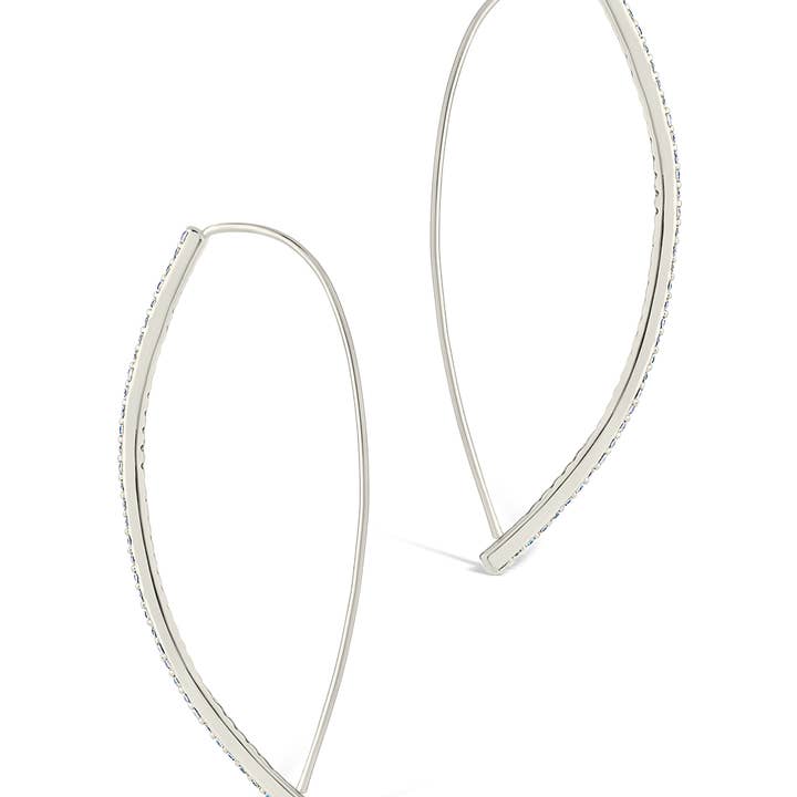 Sterling Forever - Wholesale Hoop Earrings - Isolde CZ Bar Threader Hoop Earring7