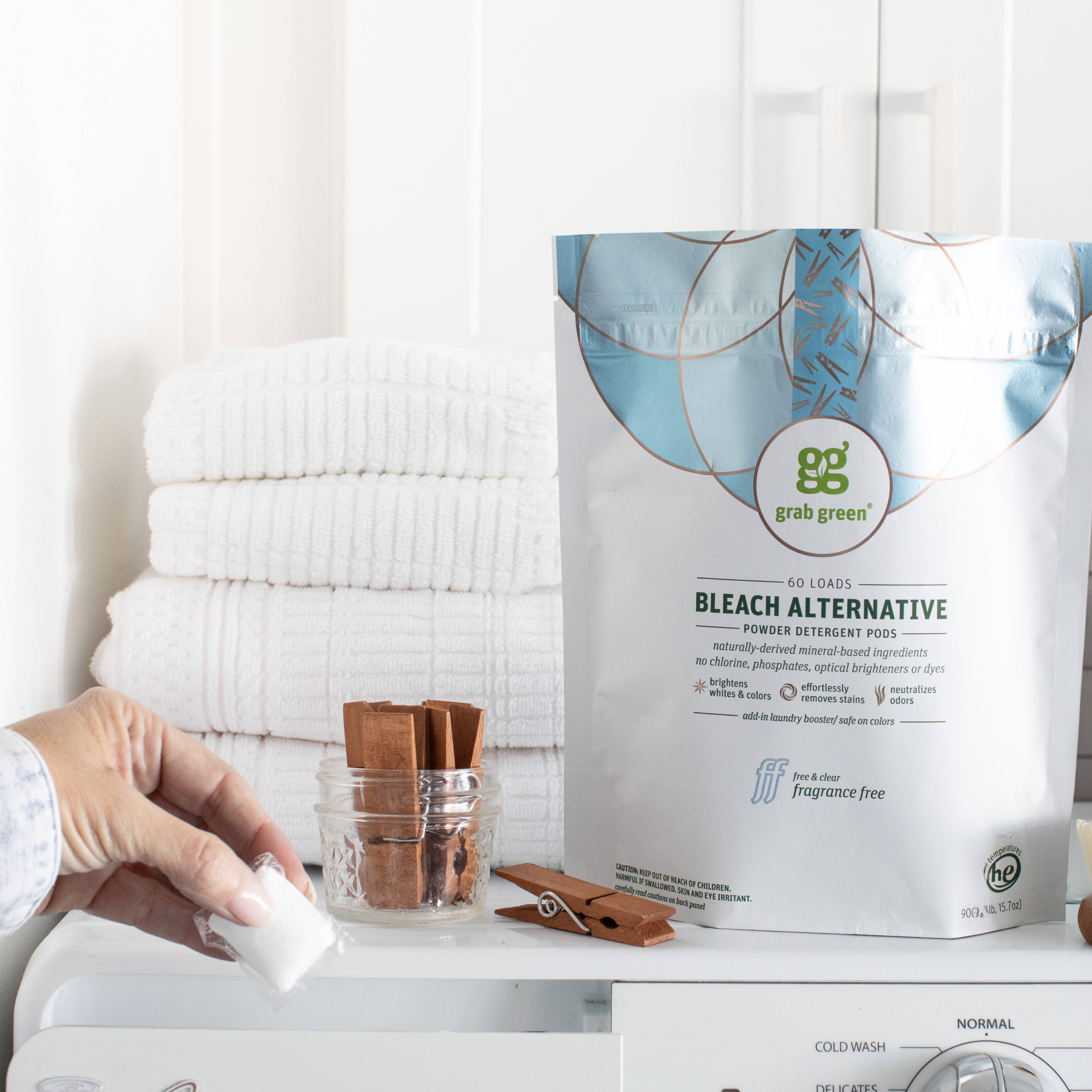 Grab Green - Wholesale Laundry Detergent Powder/Pods - Bleach Alternative Pods, Fragrance Free, 24 Loads7