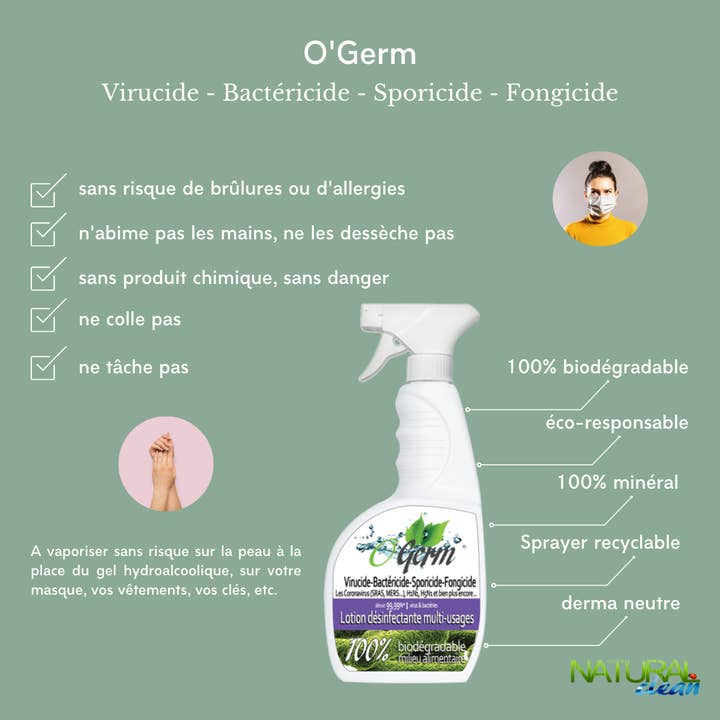 NATURAL CLEAN – Großhandel Multi-Oberflächenreiniger – 100% mineralisches Desinfektionsmittel — 5 l gebrauchsfertig