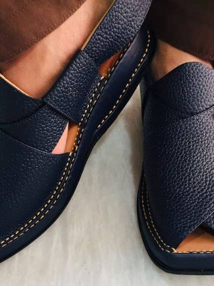 Blå klassiske sandaler, håndlavet rent læder for engroshandel hos vintarust