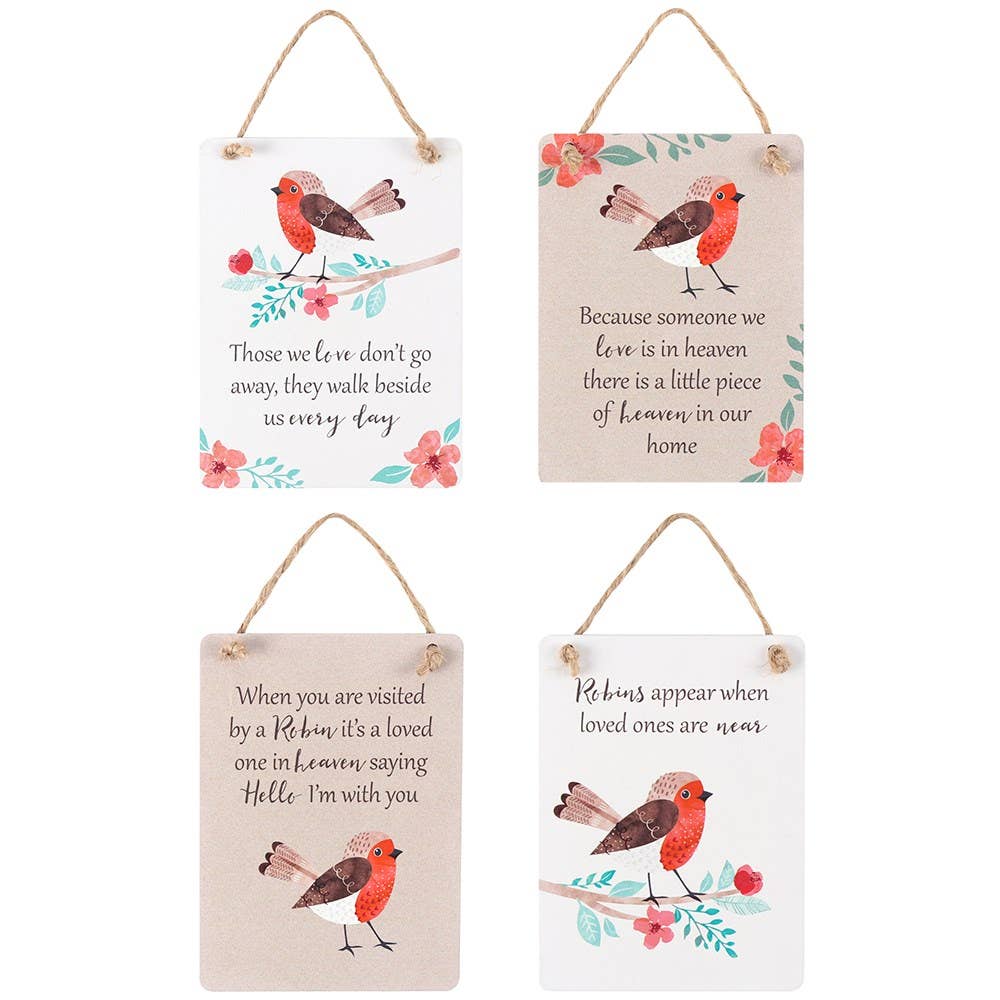 Something Different Wholesale - Vente Pancarte - Présentoir Winter Robin Mini Sentiment en MDF, 24 pièces3