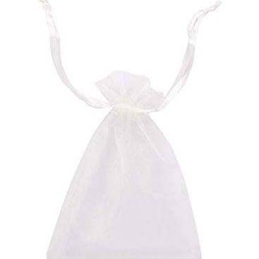 Borse in organza bianca per la vendita all'ingrosso da parte di Zazzy Bandz