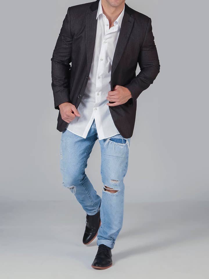 High Line Pewter Grey Blazer for wholesale by Babani Men