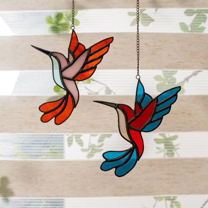 MondoBellissimo - Wholesale Suncatcher - Stained Glass Hummingbird Sun Catcher F354