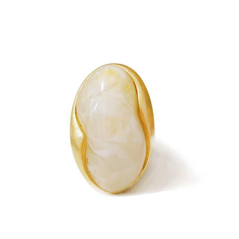 AMORINO SRL - Wholesale Single Stone/Solitaire Ring - LARGE OVAL ELASTIC RING WITH RESIN STONE2