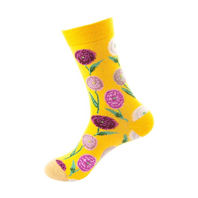 Chaussettes à tube central à imprimé pissenlit pour la vente par Tourtiwi