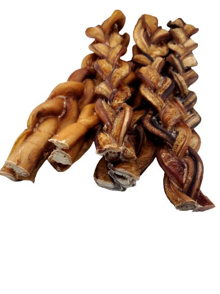 Dibo Pet Foods - Wholesale Pet Treats - Dog - Braided Bully Stick – Low Odor Pizzle – STANDARD - 12"