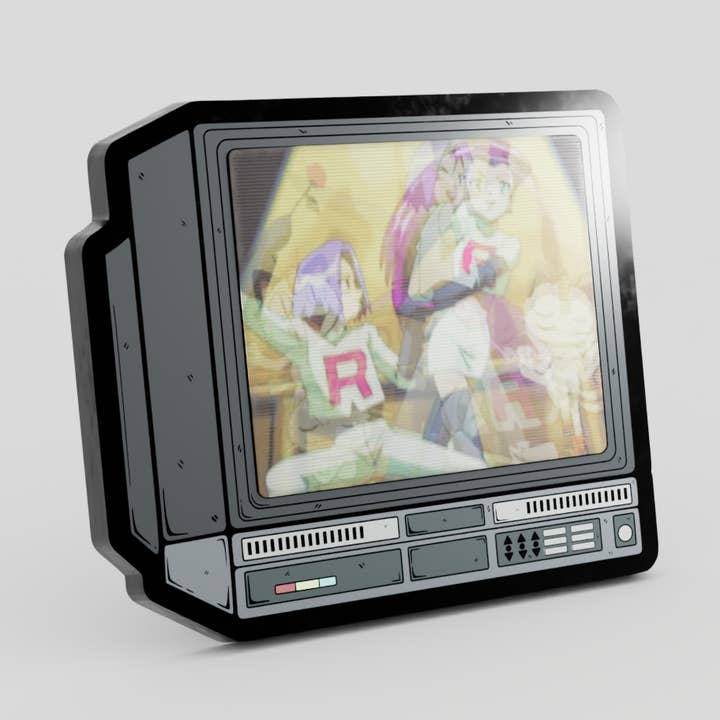 2,5" Lentikulär Pokémon Team Rocket CRTV-märke för wholesale av GoopyGoblins