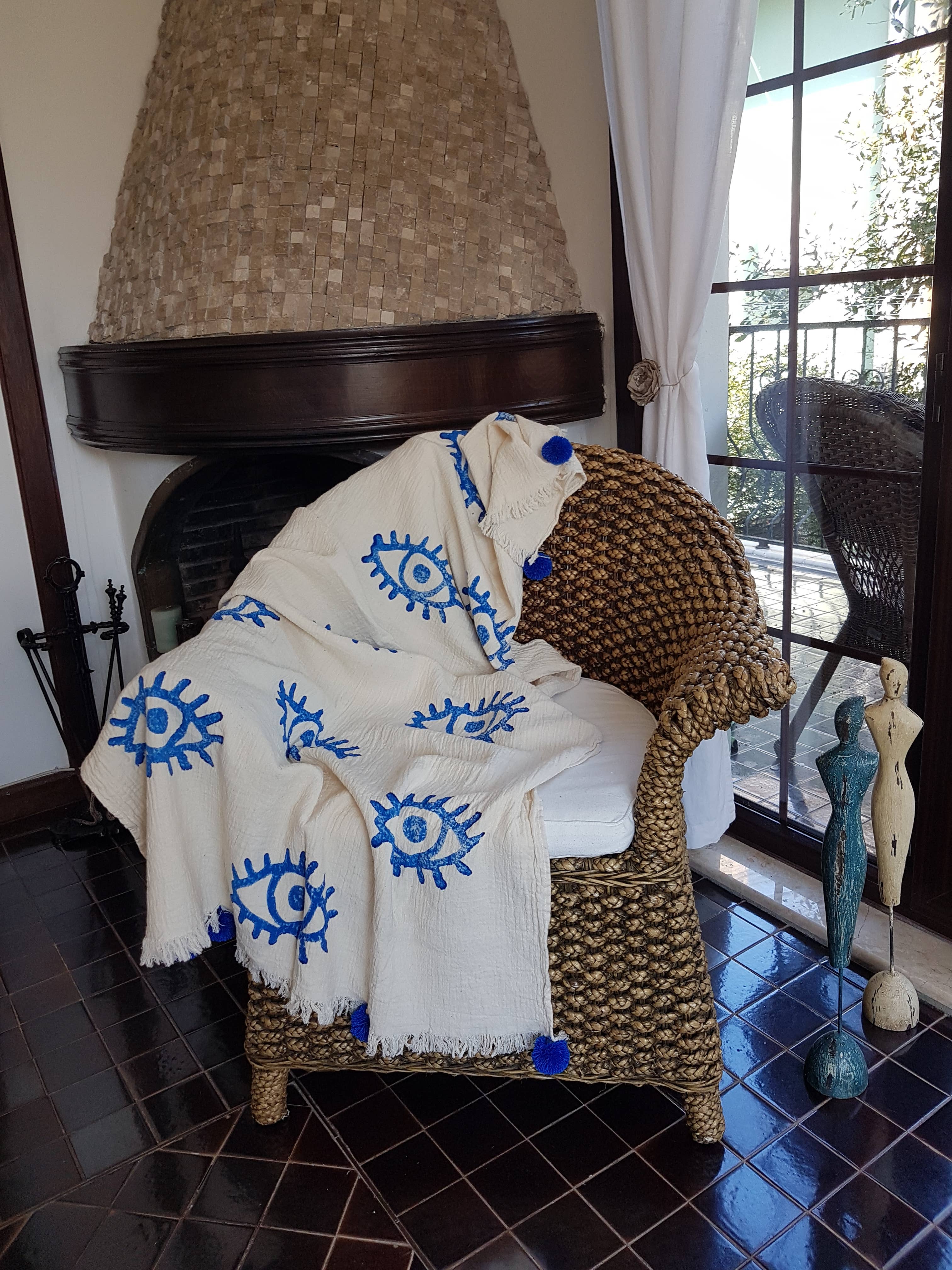 Moa - Wholesale Throw Blanket - Black Evil Eye Throw Blanket6