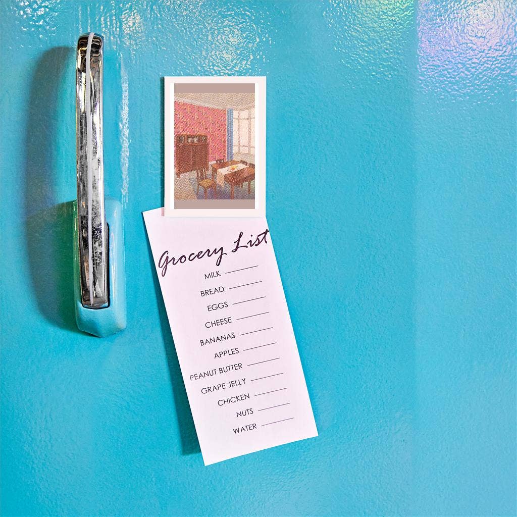 Found Image Press - Wholesale Magnet - Magnet AD-715 Austere Dining Room with Red Wallpaper1