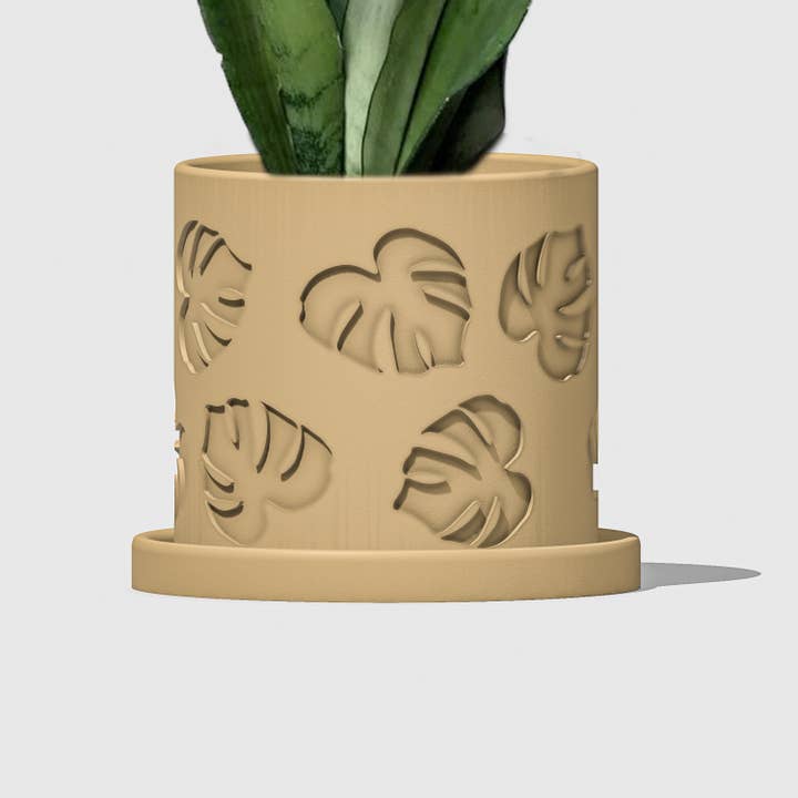 Rosebud Homegoods - Wholesale Plant Pot - Monstera Leaf Planter, Bohemian House Planters, 3D Printed P10