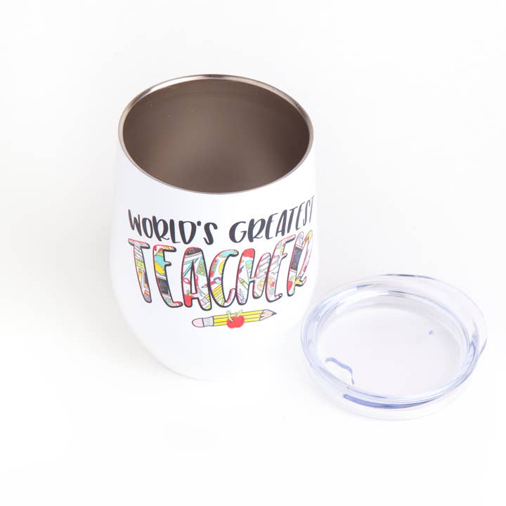 Cute Tees - Vente Gourde/bouteille isotherme - Gobelet à vin pour enseignants, tasse de professeur, meilleur professeur du monde4