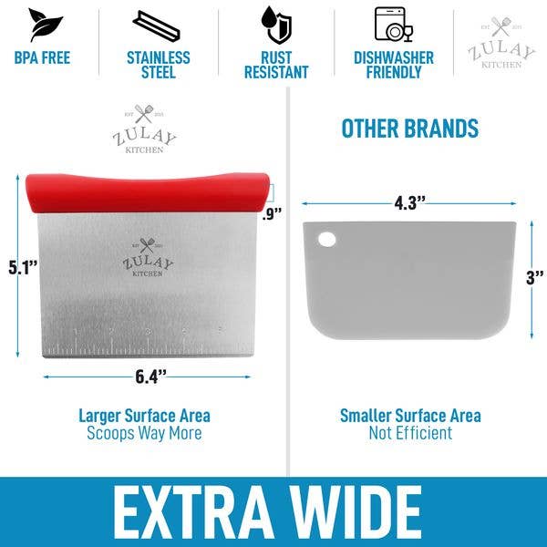 Zulay Kitchen - Wholesale Kitchen Tool/Gadget - Multi-purpose Stainless Steel Bench Scraper & Chopper11