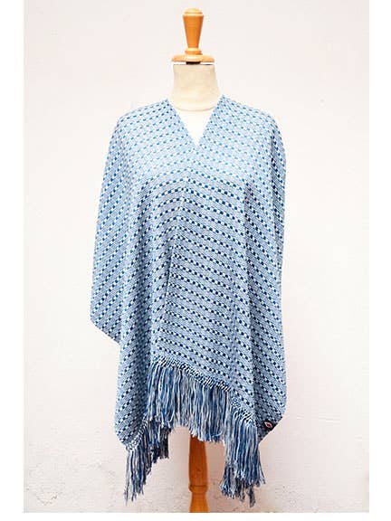 Châle multicouche rayonne tissée à la main - Bleu pour la vente par Yabal