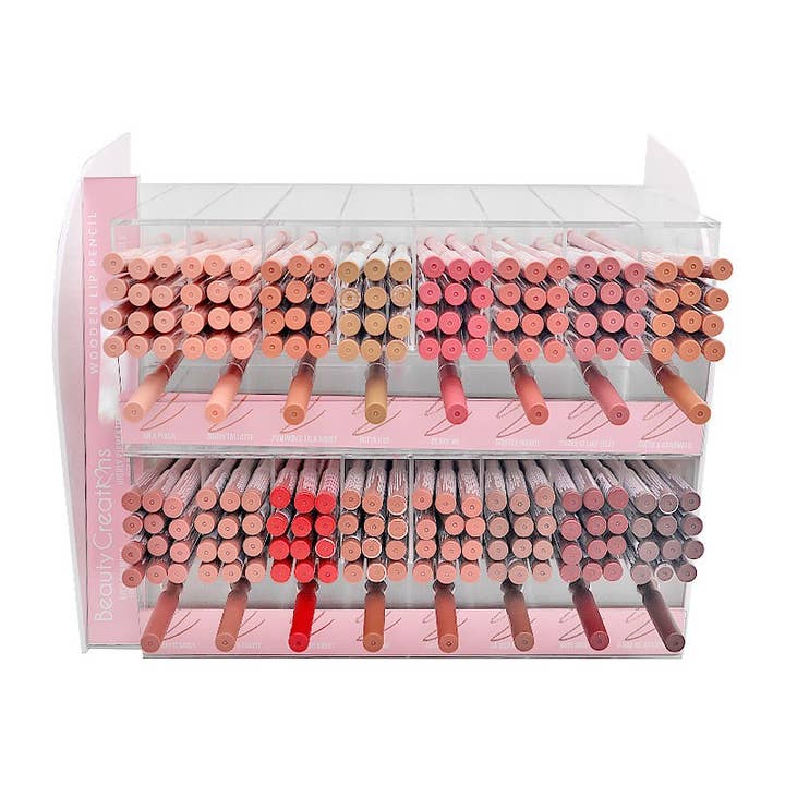 PINEAPPLE Beauty - Wholesale Lip Liner/Pencil - Beauty Creations BCWLLD Wooden Lip Pencil Display - 192pc