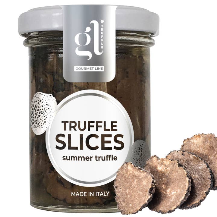 GL Truffle Gourmet, Black Summer Truffle Carpaccio Sliced 85g (2.99 oz) for wholesale by Wholesale Italian Food