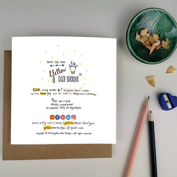 Yellow Deer Designs – wholesale Sympathy card – Thinking of you, miss you, just because, sympathy card2