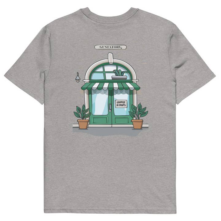 GUSTATORY Coffee & Chats Organic Cotton Embroidered T-Shirt for wholesale by ANCHOR & CREW