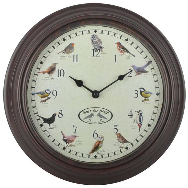 Esschert Design USA - Wholesale Wall Clock - Bird Sounds Indoor Clock
