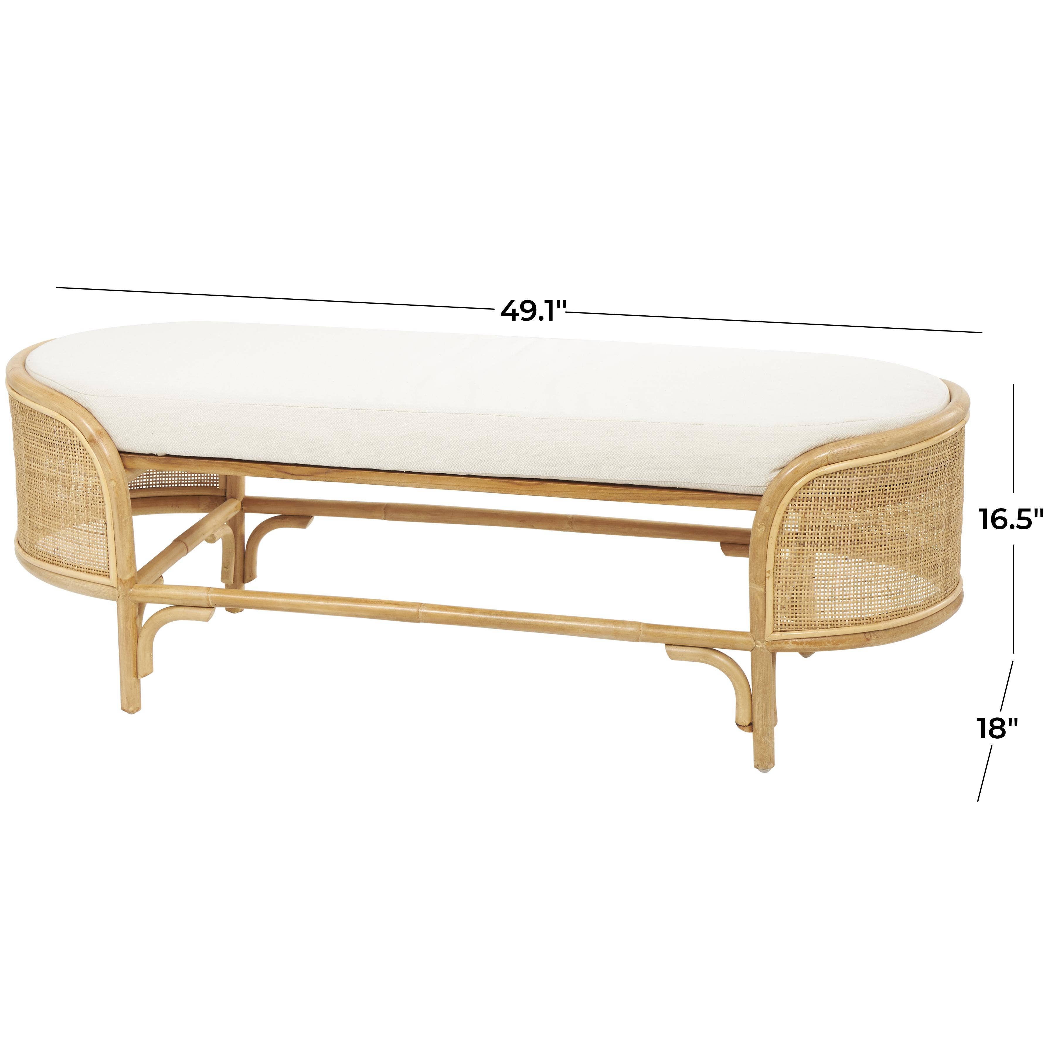 Deco Marché - Wholesale Bench - Natural Brown Rattan Bench6