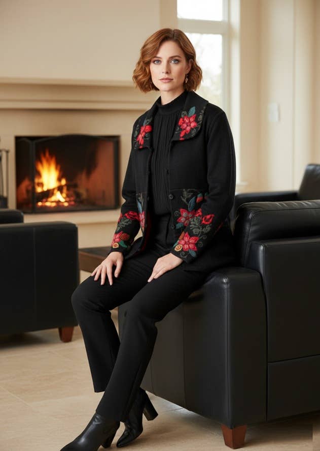 PERUVIAN PERFECTION - Vente Cardigan – femme - PULL/VESTE RÉVERSIBLE SW-6610