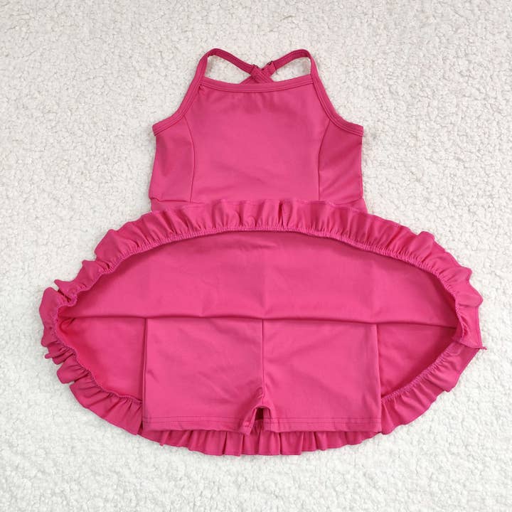 Aier Wholesale - Wholesale Athletic Dress - Kids - Baby Girls Knit Knee Length Active Wear Athletic Dresses