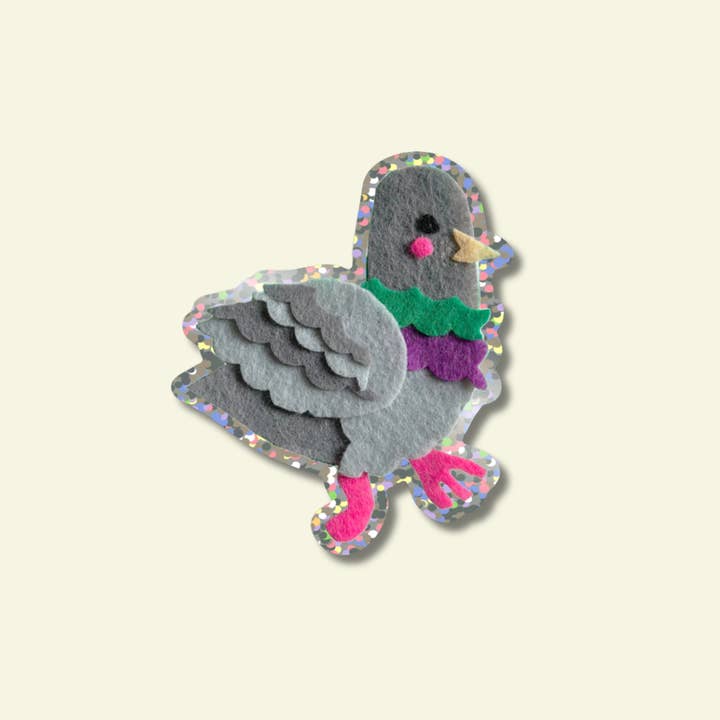 Shellflower - Wholesale Sticker - Pigeon Glitter Vinyl Sticker