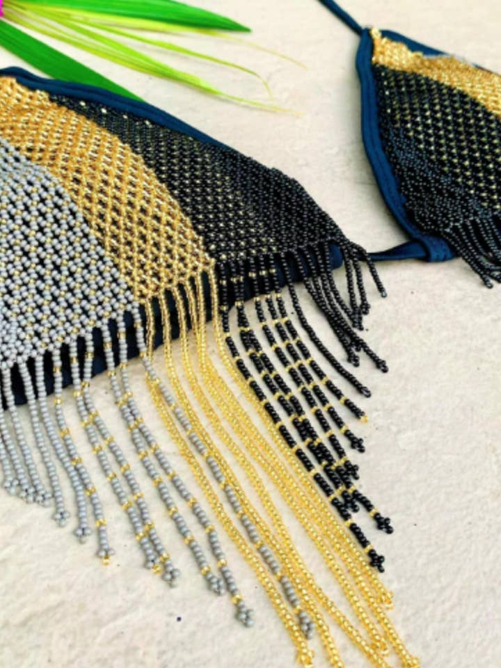 Embera Beaded Black Top for wholesale by Nativo Soul