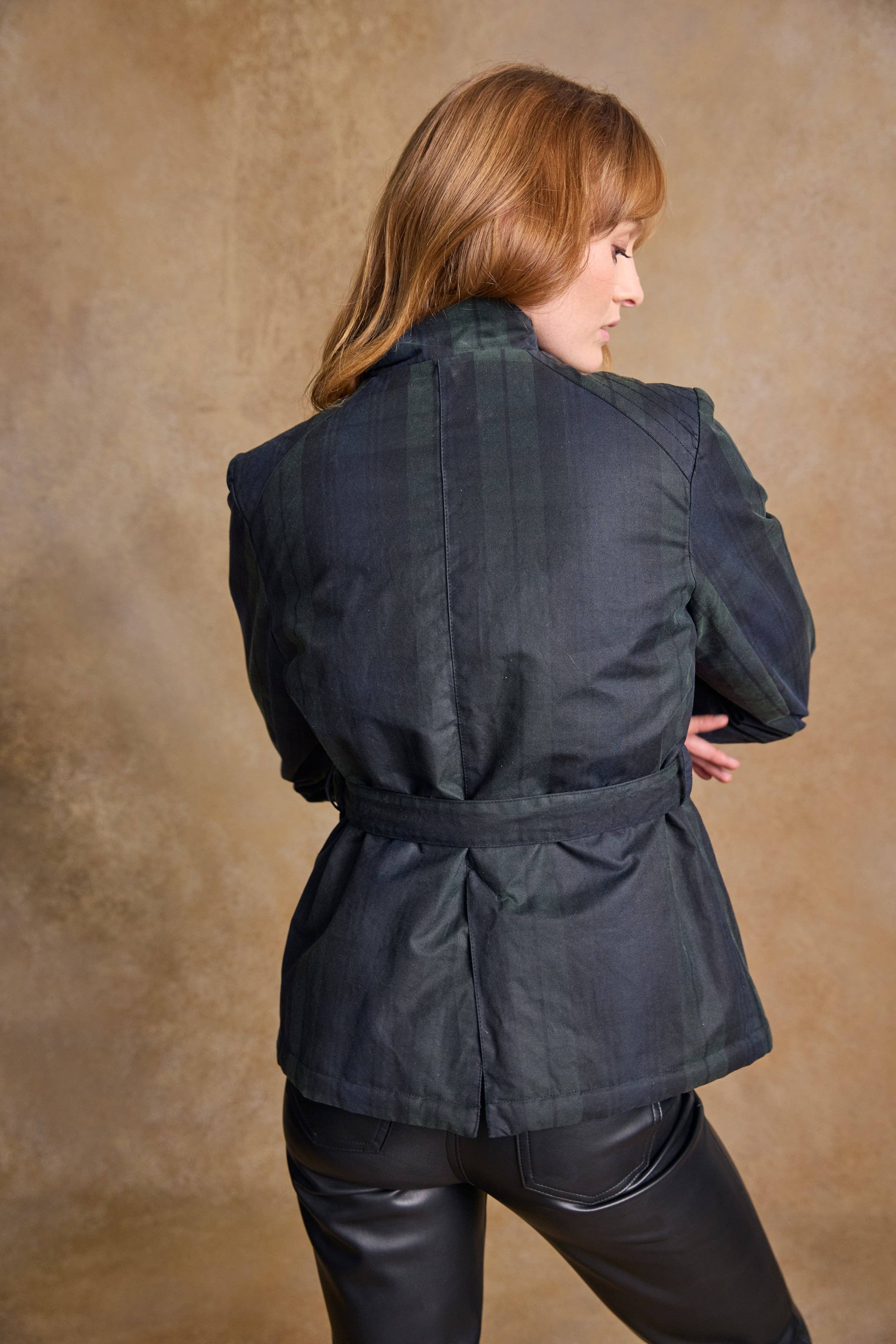 Jack Murphy Clothing - Wholesale Jacket - Women's - Cara Utility Wax Jacket - Blackwatch6