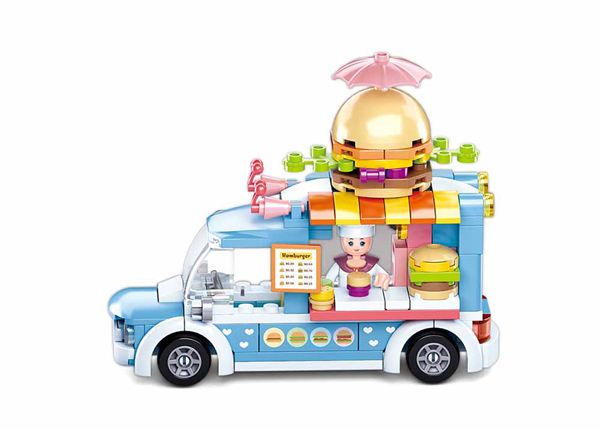 Sluban Europe BV - Wholesale Toy Set - Kids - M38-B0993B/Girl's Dream hamburger trolley4