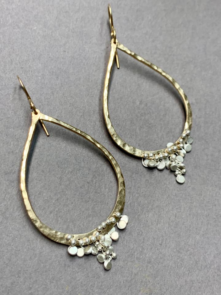 Large Tear Confetti Earrings for wholesale by YedOmi Jewelry