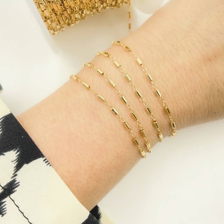 Jewels & Chains - Wholesale Link & Chain Necklace - 14K Gold Filled Tube Cable Link Chain. 1121GF
