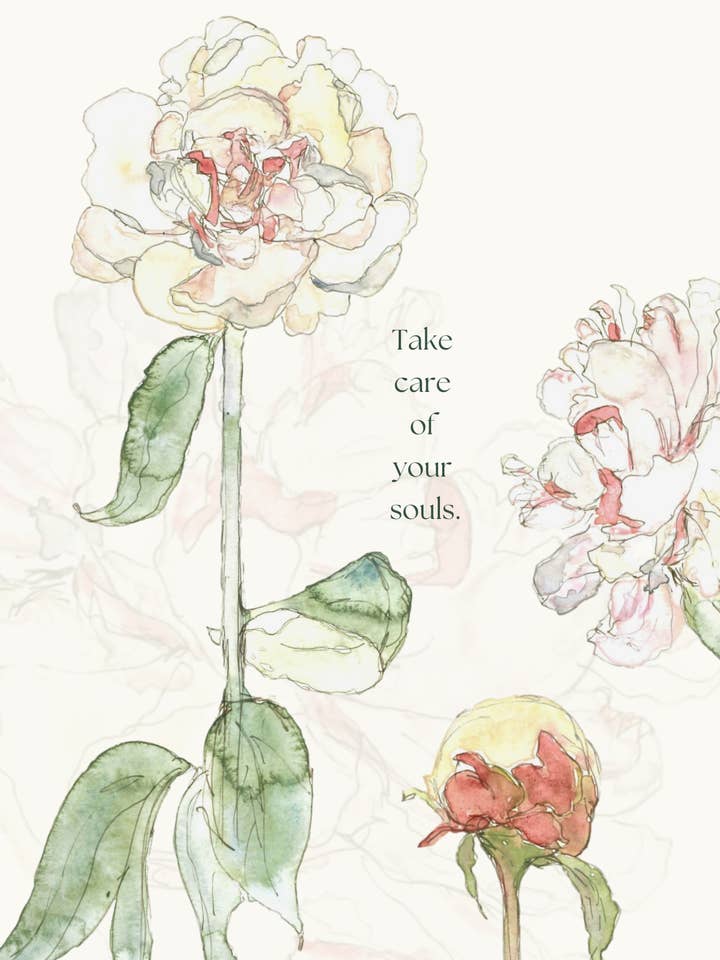 Peony wenskaart voor wholesale door Leafy Lexicon