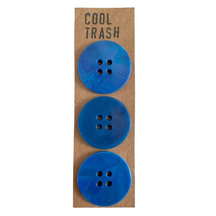 Blue Recycled Plastic Big Buttons Set for wholesale by Cool Trash