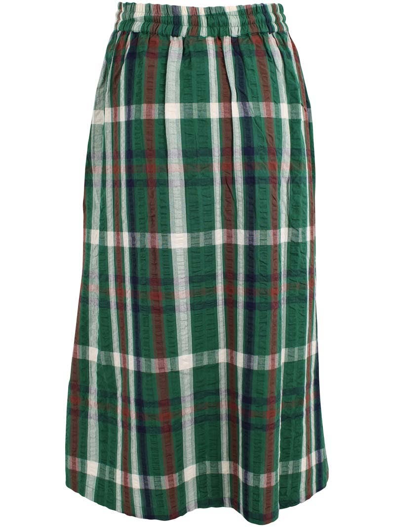 Danefae København - Wholesale Skirt - Women's - Danevisit Seersucker Skirt Dk Pine CHECK5