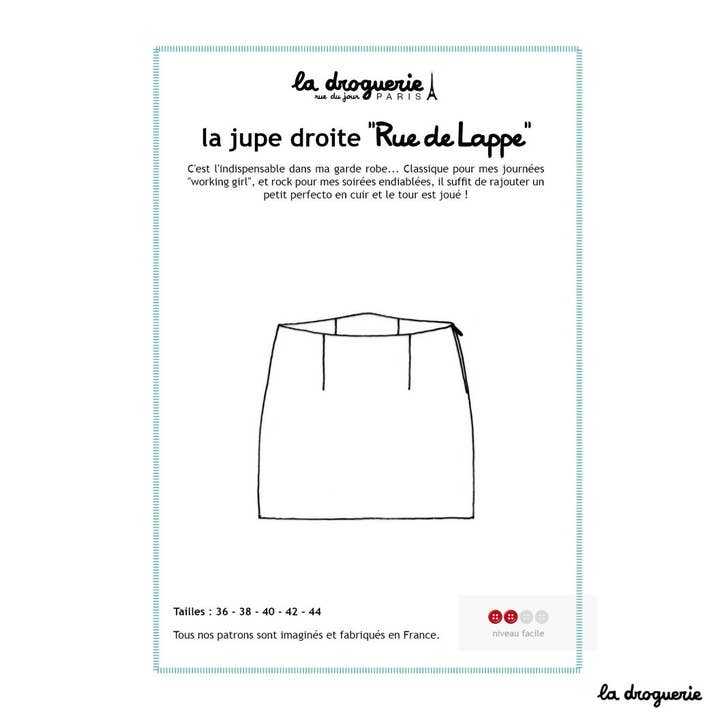 "Rue de Lappe" skirt sewing pattern for wholesale by LA DROGUERIE