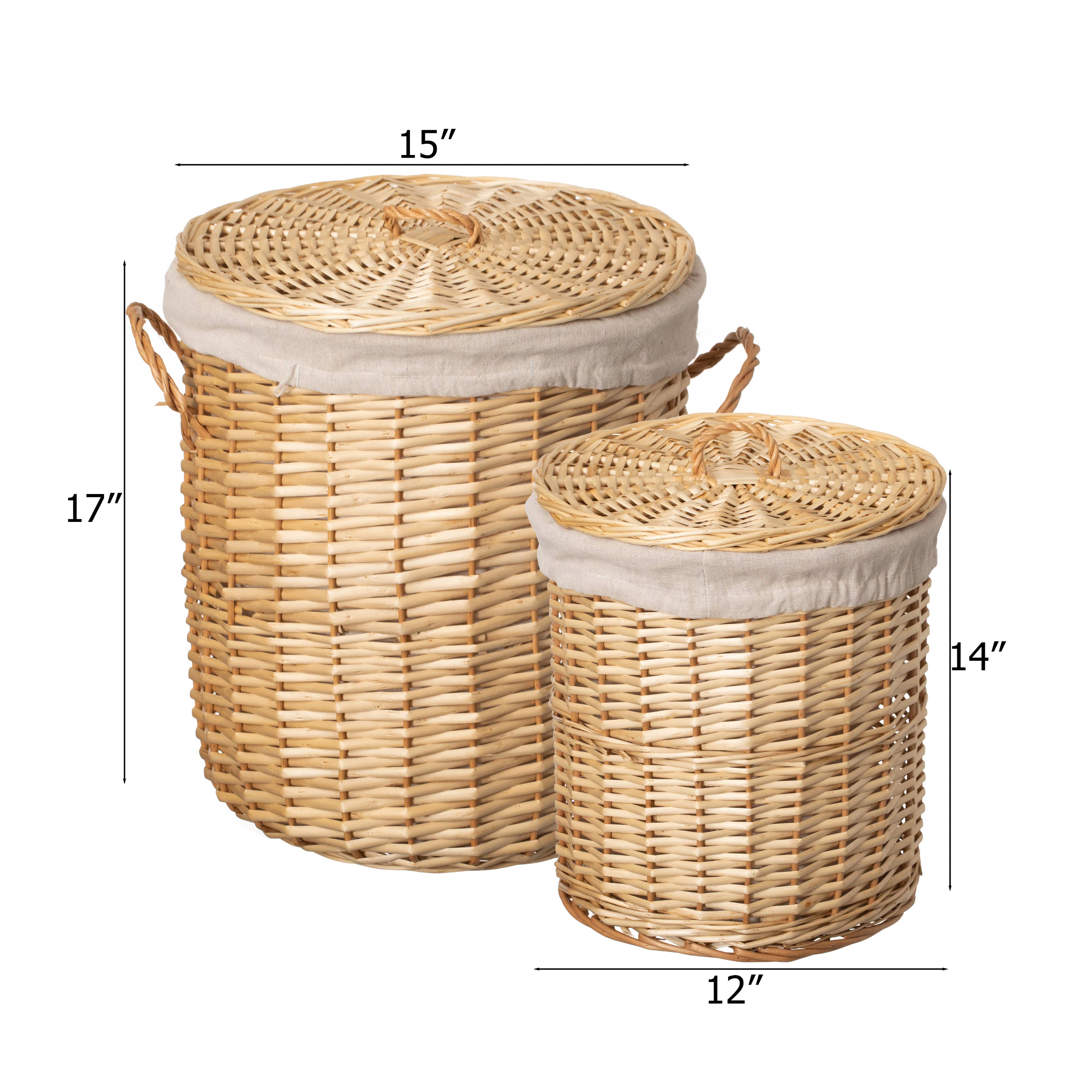 Quickway Imports – wholesale Laundry basket – Willow Wicker Laundry Basket with Lid and Side Handles1