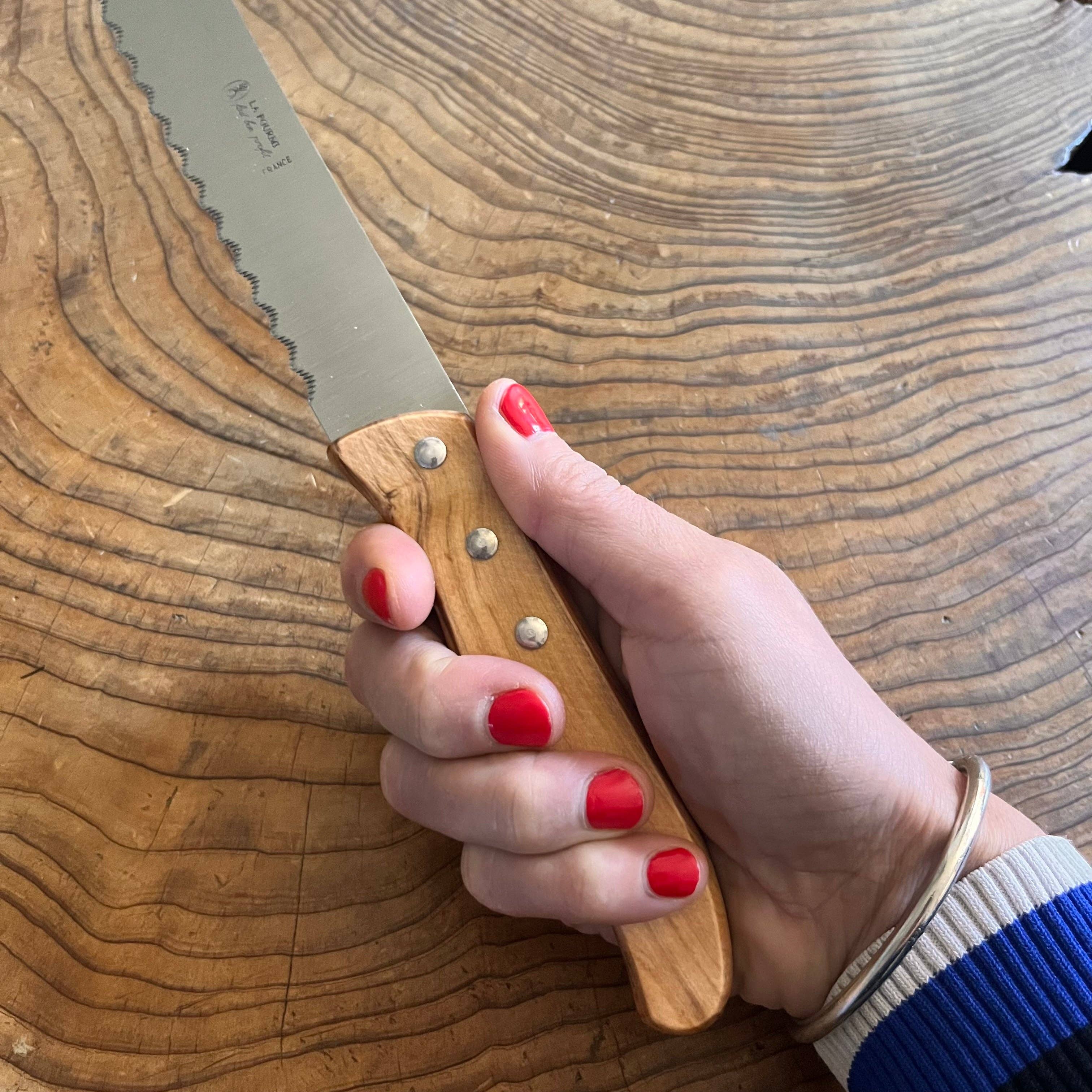 Clémentine Boutique - Wholesale Kitchen/Utility Knife - Bread Knife – Olive Wood Handle - 20 cm4