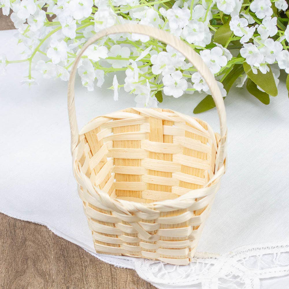 Factory Direct Craft - Wholesale Basket - Mini Woven Bamboo Basket with Handle 1