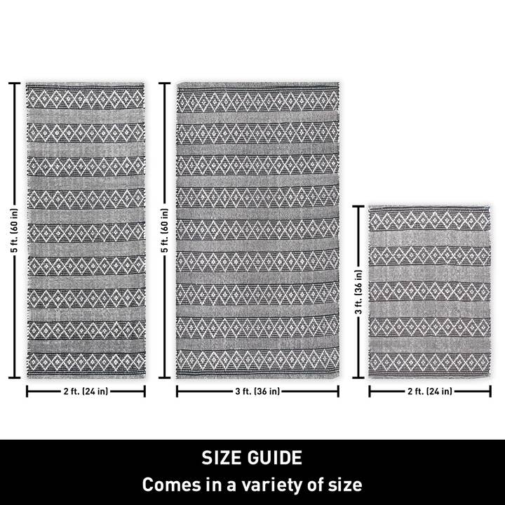 Black MOROCCO RUG, BLACK-IVORY, 3' x5'. for wholesale on Faire4