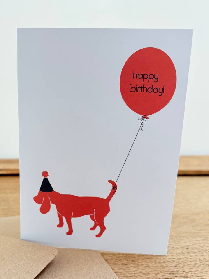 Beagle Birthday - Greetings Card for wholesale by Two Stitches Patterns